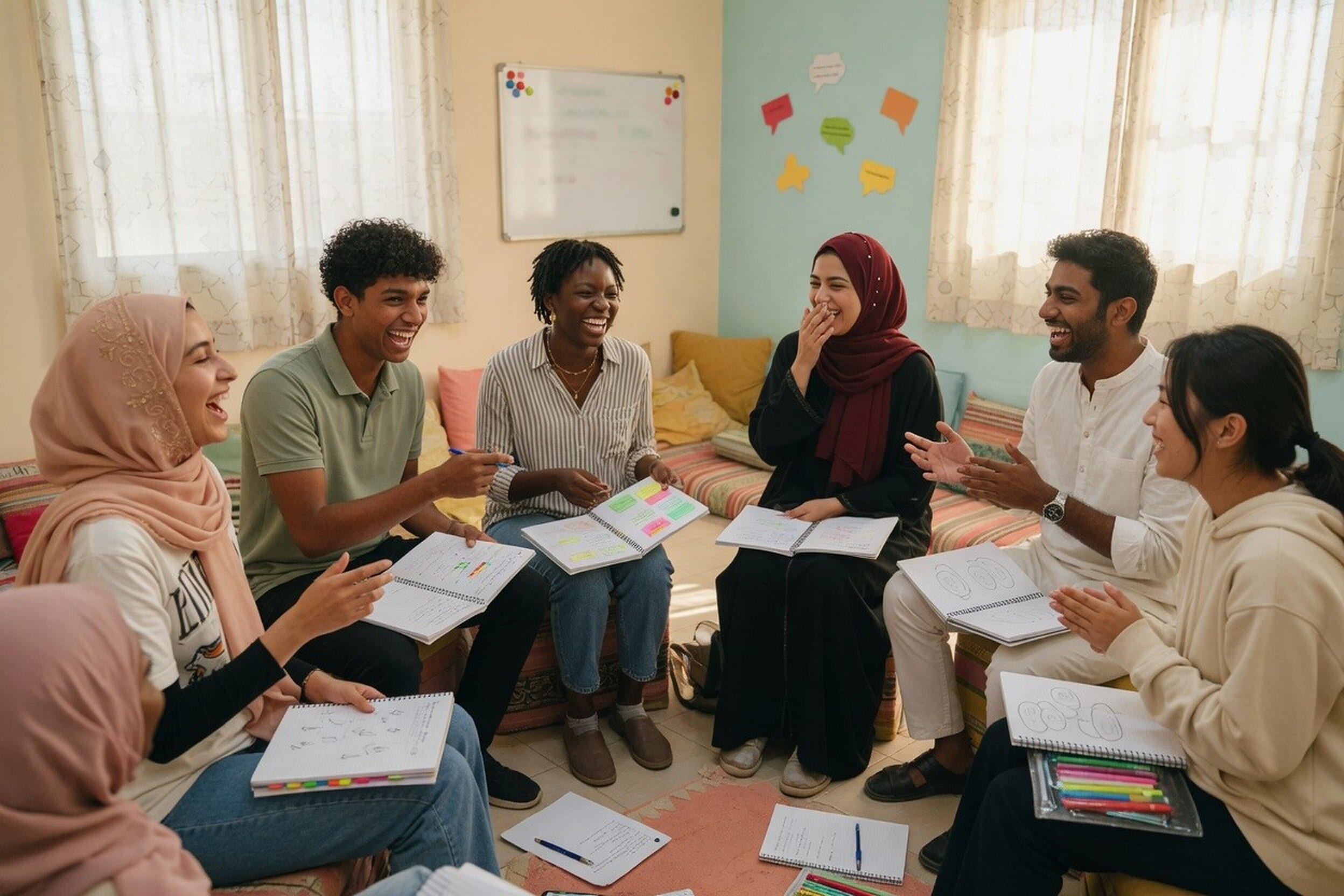 A learning circle in a workshop